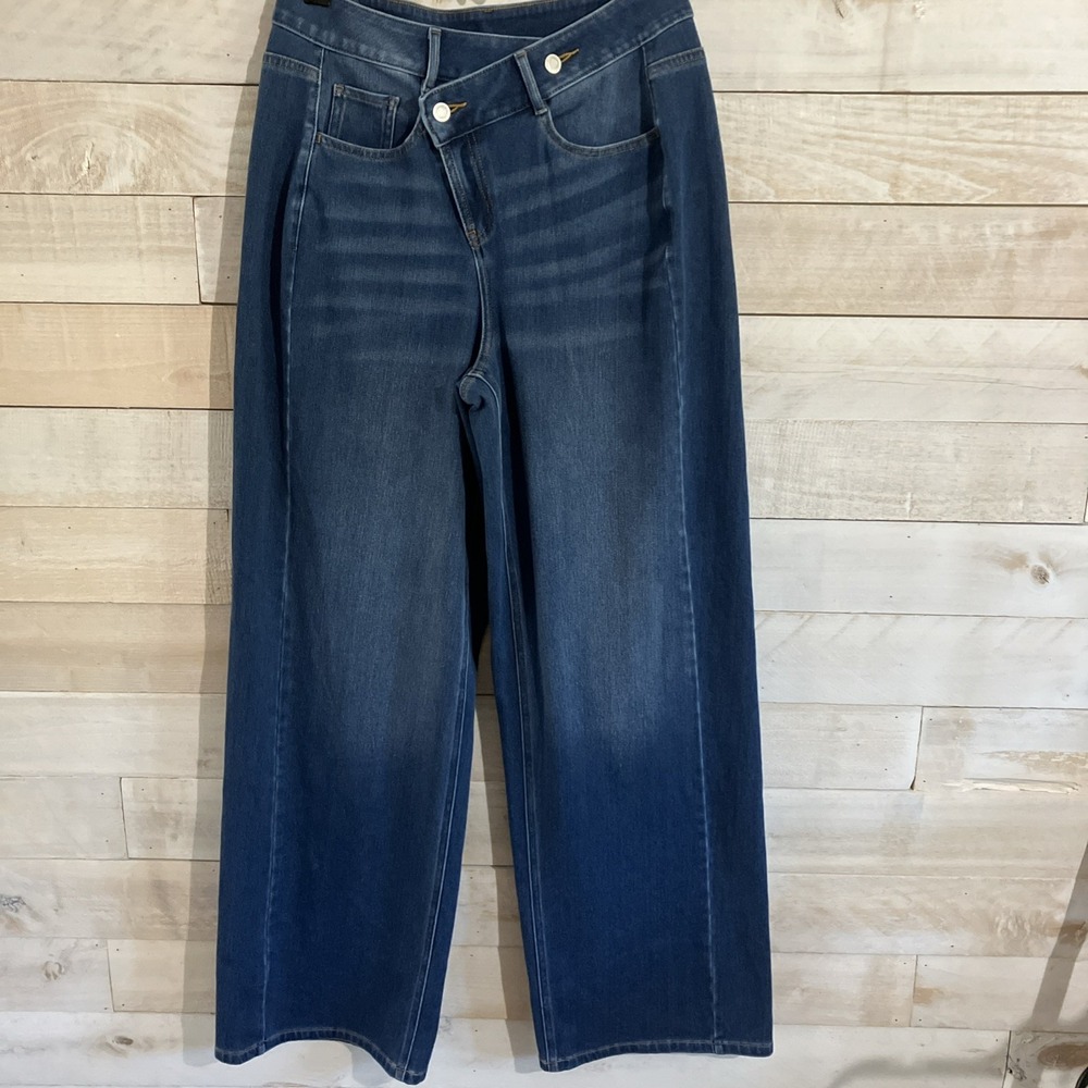 Halara Flex Asymmetric Low Rise Baggy Wide Leg Jeans Size Large Tall